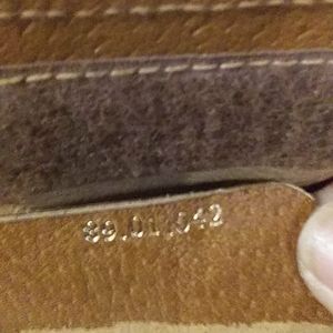 Gucci red/green leather trim clutch